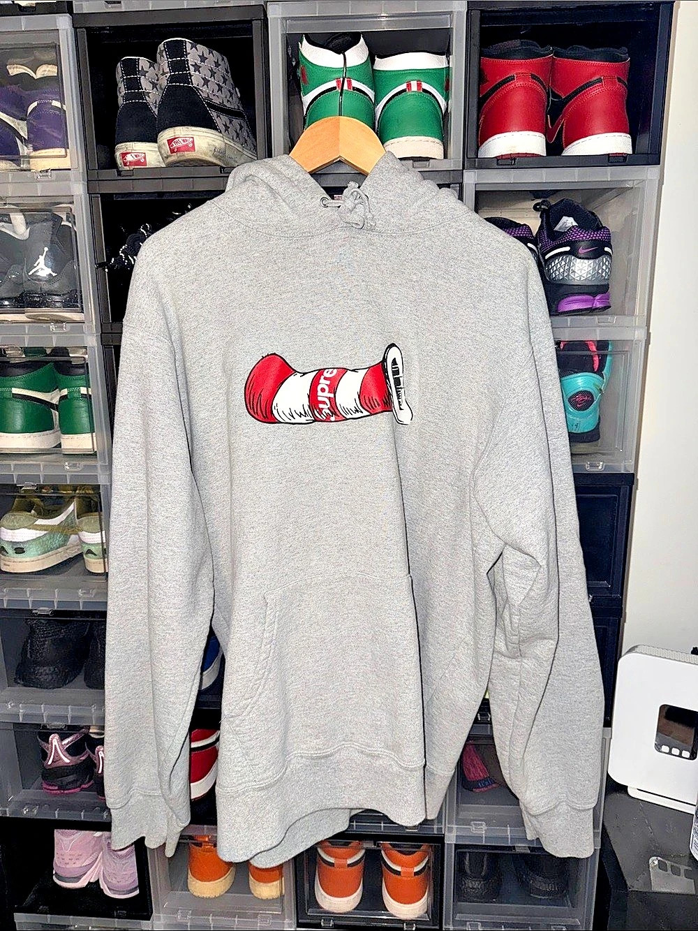 Supreme Cat in the Hat Hooded Sweatshirt Gray XL